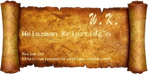 Weiszman Krisztián névjegykártya